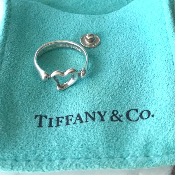 Tiffany & Co Elsa Peretti Open Heart Ring Sz 5.5 - Picture 1 of 3